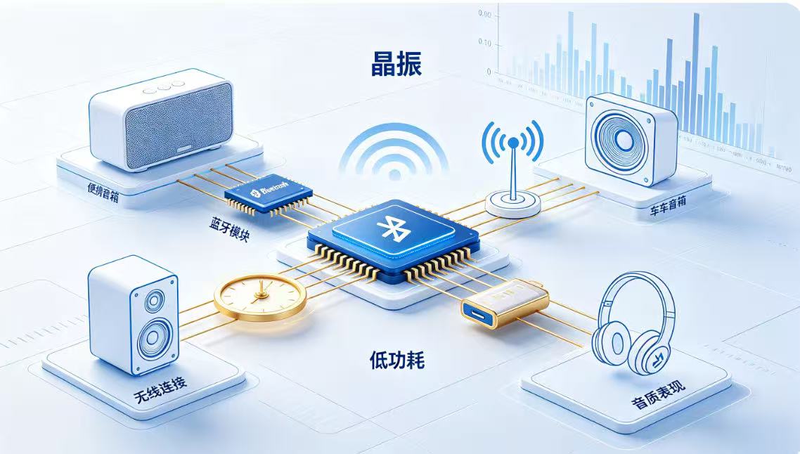 便携式蓝牙音箱晶振选型指南：频率、封装与音质的关系