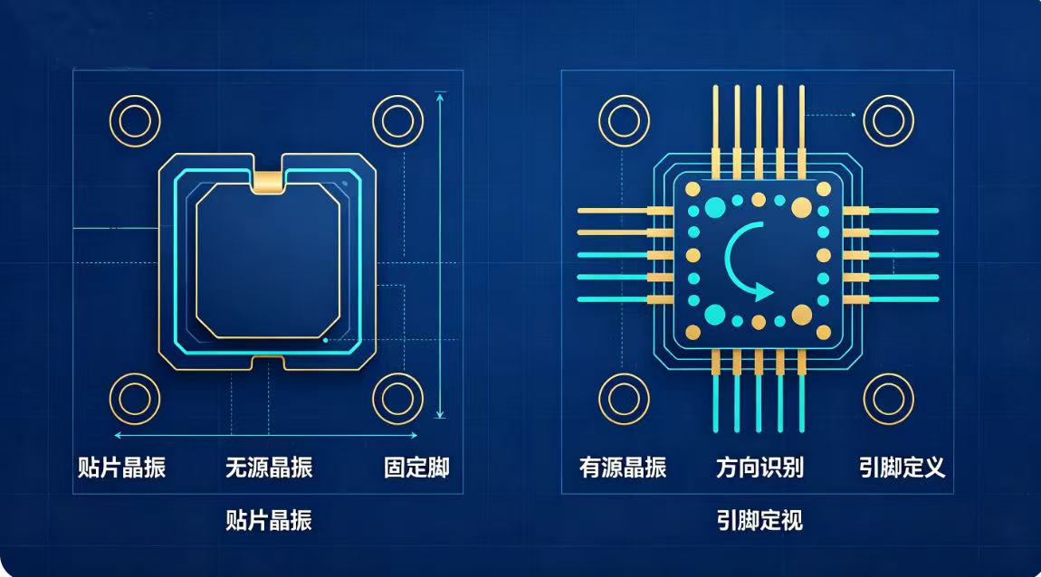 贴片晶振脚位识别指南：无源与有源晶振引脚区分方法